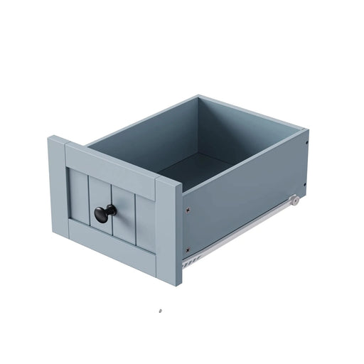 K&K 53inch Large Kitchen Island with Drop Leaf,Power Outlet,Door Internal Storage Rack,Rolling Kitchen Cart on 5 Wheels with 5 Open Side Racks for Kitchen,Dining Room,Grey Blue(Not include bar stools) Default -DTYStore