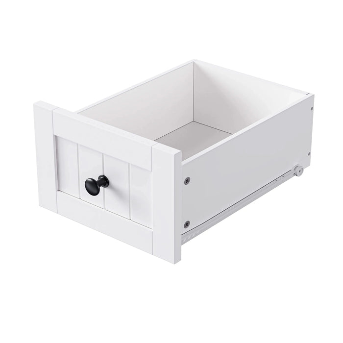 K&K 53inch Large Kitchen Island with Drop Leaf, Power Outlet, Door Internal Storage Rack, Rolling Kitchen Cart on 5 Wheels with 5 Open Side Racks for Kitchen, Dining Room,White(Not include bar stools) Default -DTYStore