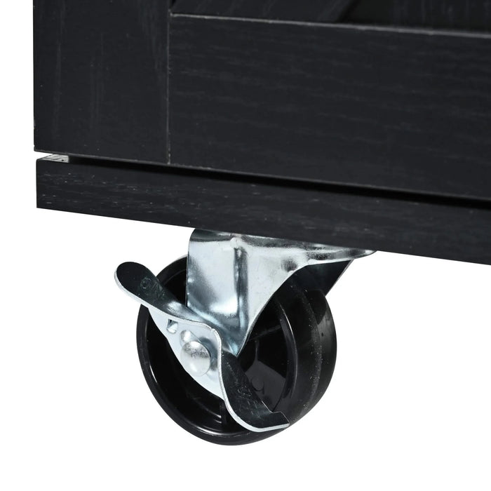 K&K 54.5' Farmhouse Kitchen Island with Power Outlet, Kitchen Storage Island with Internal Storage Rack, Drop Leaf, Spice Rack, Rolling Kitchen Cart on Wheels, for Home, Kitchen and Dining Room,Black Default -DTYStore