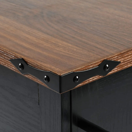 K&K 54.5' Farmhouse Kitchen Island with Power Outlet, Kitchen Storage Island with Internal Storage Rack, Drop Leaf, Spice Rack, Rolling Kitchen Cart on Wheels, for Home, Kitchen and Dining Room,Black Default -DTYStore