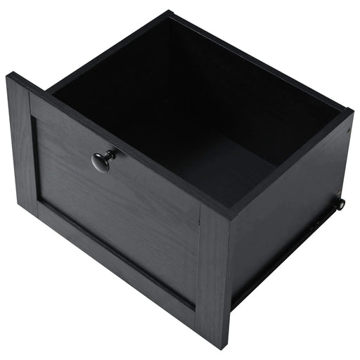 K&K 54.5' Farmhouse Kitchen Island with Power Outlet, Kitchen Storage Island with Internal Storage Rack, Drop Leaf, Spice Rack, Rolling Kitchen Cart on Wheels, for Home, Kitchen and Dining Room,Black Default -DTYStore