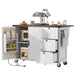 K&K 54.5' Farmhouse Kitchen Island with Power Outlet, Kitchen Storage Island with Internal Storage Rack, Drop Leaf, Spice Rack, Rolling Kitchen Cart on Wheels, for Home, Kitchen and Dining Room,White Default -DTYStore