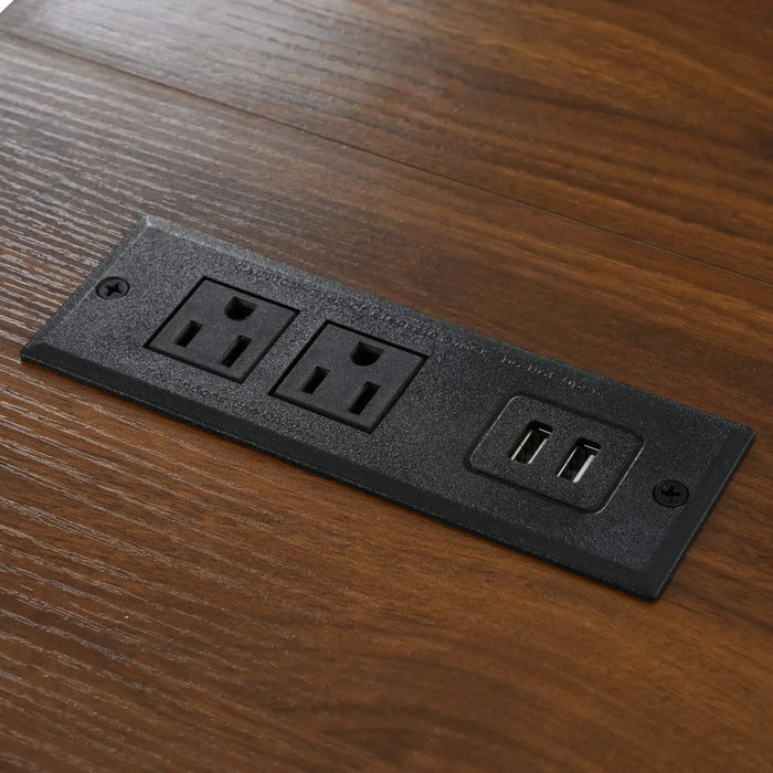 K&K 54.5' Farmhouse Kitchen Island with Power Outlet, Kitchen Storage Island with Internal Storage Rack, Drop Leaf, Spice Rack, Rolling Kitchen Cart on Wheels, for Home, Kitchen and Dining Room,White Default -DTYStore