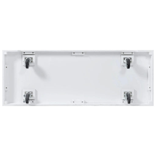 K&K 54.9' Kitchen Island with Drop Leaf, Power Outlet, Kitchen Storage Cart with 4 Door Shelves, Cross Barn Doors & Visual Glass Door, Rolling Kitchen Island on 4 Wheels for Kitchen, Dining Room,White Default -DTYStore