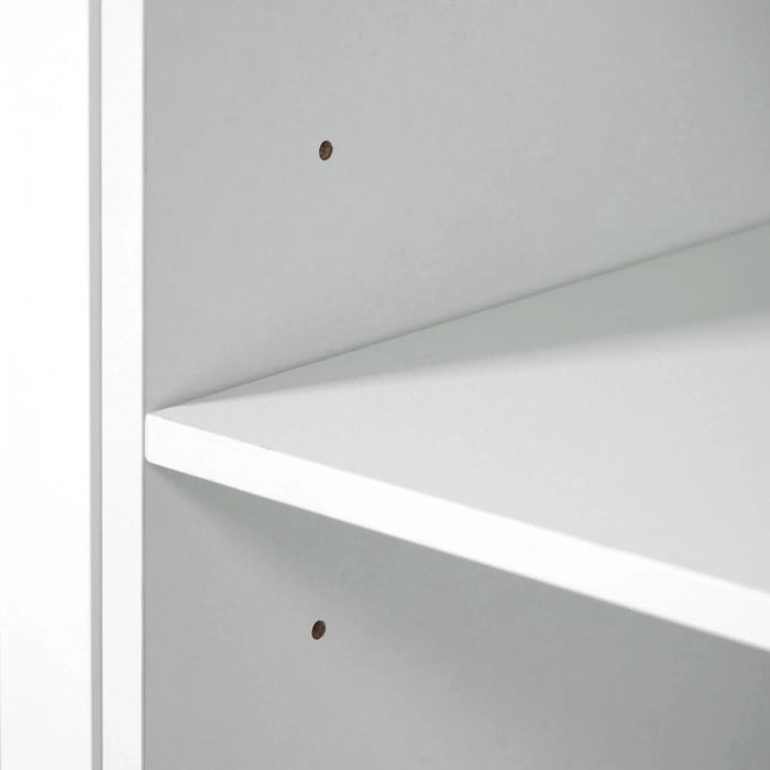 K&K 54.9' Kitchen Island with Drop Leaf, Power Outlet, Kitchen Storage Cart with 4 Door Shelves, Cross Barn Doors & Visual Glass Door, Rolling Kitchen Island on 4 Wheels for Kitchen, Dining Room,White Default -DTYStore