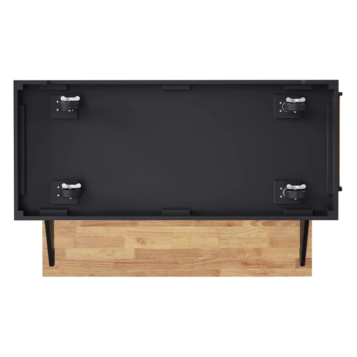 K&K 54inch Large Kitchen Island with Rubber Wood Drop Leaf, Embossed Texture Rolling Kitchen Cart on 4 Wheels with 4 Doors and 3 Drawers, Kitchen Island with Storage for Kitchen, Dining Room,Black Default -DTYStore