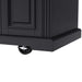 K&K 54inch Large Kitchen Island with Rubber Wood Drop Leaf, Embossed Texture Rolling Kitchen Cart on 4 Wheels with 4 Doors and 3 Drawers, Kitchen Island with Storage for Kitchen, Dining Room,Black Default -DTYStore
