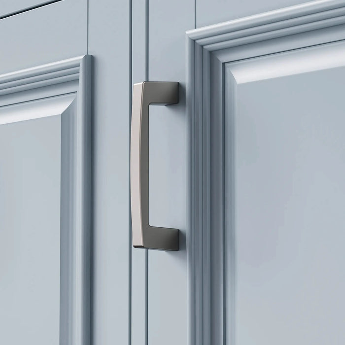 K&K 54inch Large Kitchen Island with Rubber Wood Drop Leaf, Embossed Texture Rolling Kitchen Cart on 4 Wheels with 4 Doors and 3 Drawers, Kitchen Island with Storage for Kitchen, Dining Room,Grey Blue Default -DTYStore