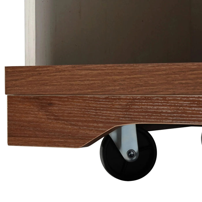 K&K 55.5' Farmhouse Kitchen Island with Drop Leaf, Kitchen Storage Island with Barn Door, Power Outlet, Rolling Kitchen Cart on Wheels with Spice Rack, for Home, Kitchen, Dining Room, White Default -DTYStore