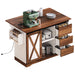 K&K 55.5' Farmhouse Kitchen Island with Drop Leaf, Kitchen Storage Island with Barn Door, Power Outlet, Rolling Kitchen Cart on Wheels with Spice Rack, for Home, Kitchen, Dining Room, White Default -DTYStore