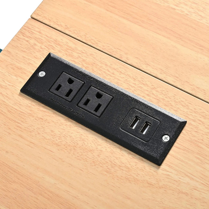 K&K 55.7'' Large Kitchen Island with 2 Drop Leaf,, Rolling Kitchen Cart on 5 Wheels with Power Outlet, Folding Storage Dining Table with Spice & Towel Rack , 3 Drawers, for Kitchen, Dining Room,Green Default -DTYStore