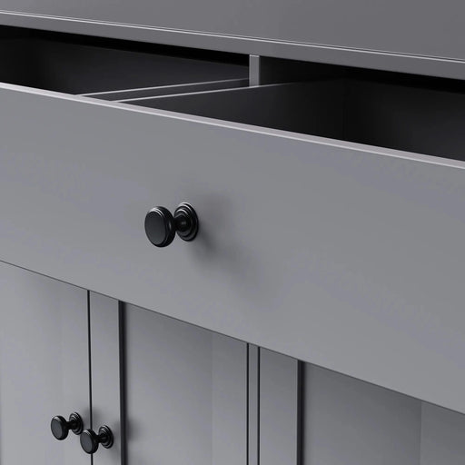 K&K 74.5 inch Kitchen Island with Extendable Dining Table , Rolling Kitchen Island on Wheels with Spice Rack and 2 Drawers, Kitchen Storage Cart with 4 Door Cabinet, for Kitchen, Dining Room, Grey Default -DTYStore