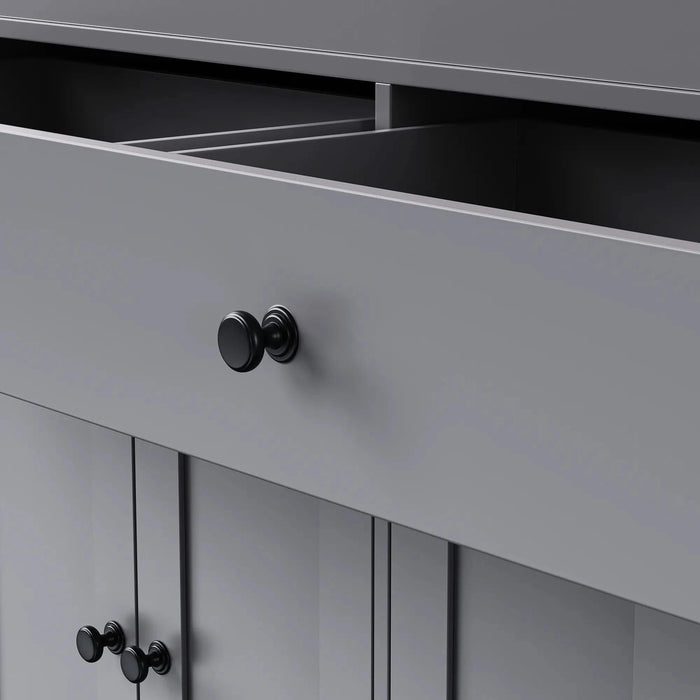 K&K 74.5 inch Kitchen Island with Extendable Dining Table , Rolling Kitchen Island on Wheels with Spice Rack and 2 Drawers, Kitchen Storage Cart with 4 Door Cabinet, for Kitchen, Dining Room, Grey Default -DTYStore