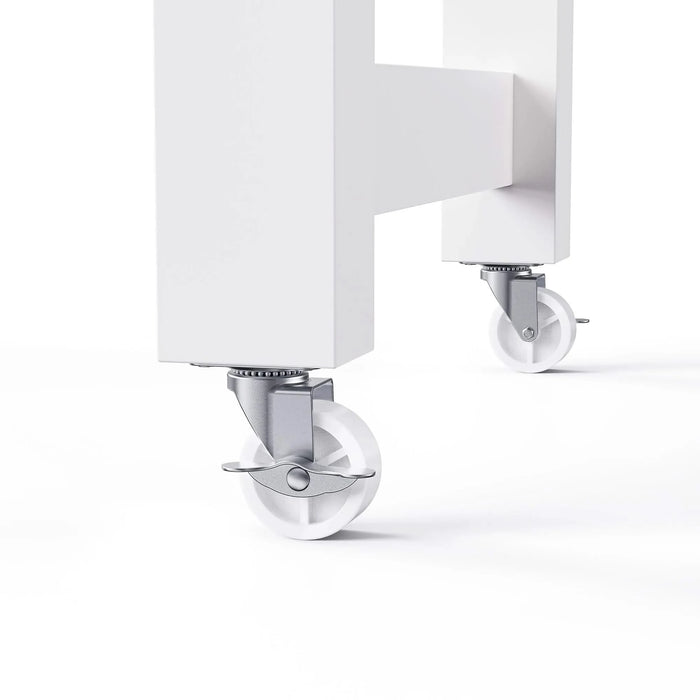 K&K 74.5 inch Kitchen Island with Extendable Dining Table , Rolling Kitchen Island on Wheels with Spice Rack and 2 Drawers, Kitchen Storage Cart with 4 Door Cabinet, for Kitchen, Dining Room, White Default -DTYStore