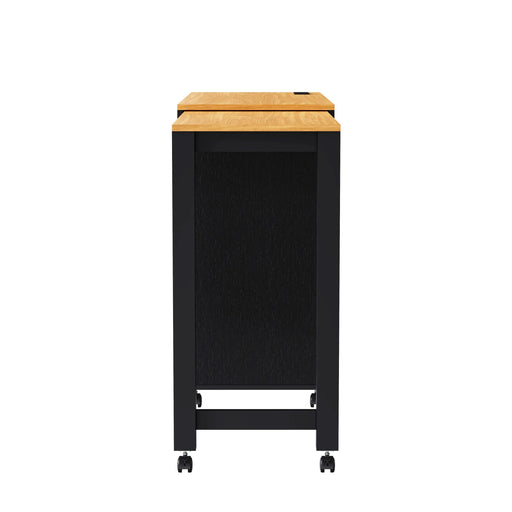 K&K 74.8' Kitchen Island with Extendable Dining Table, Kitchen Storage Cart with 3 Drawers, Power Outlet, Rolling Kitchen Island on Wheels with Spice Rack and 2 Door Cabinet, for Kitchen, Black Default -DTYStore