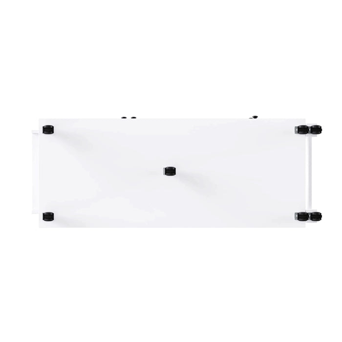 K&K 74.8' Kitchen Island with Extendable Dining Table, Kitchen Storage Cart with 3 Drawers, Power Outlet, Rolling Kitchen Island on Wheels with Spice Rack and 2 Door Cabinet, for Kitchen, White Default -DTYStore