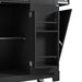 K&K Fluted Kitchen Island with Trash Can Storage Cabinet, Power Outlet, Internal Storage Rack, Rolling Kitchen Islands on 5 Wheels with 3 Drawer, 3 Open Side Racks for 10 Gallon Garbage Bin, Black Default -DTYStore
