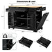 K&K Fluted Kitchen Island with Trash Can Storage Cabinet, Power Outlet, Internal Storage Rack, Rolling Kitchen Islands on 5 Wheels with 3 Drawer, 3 Open Side Racks for 10 Gallon Garbage Bin, Black Default -DTYStore