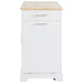 K&K Fluted Kitchen Island with Trash Can Storage Cabinet, Power Outlet, Internal Storage Rack, Rolling Kitchen Islands on 5 Wheels with 3 Drawer, 3 Open Side Racks for 10 Gallon Garbage Bin, White Default -DTYStore