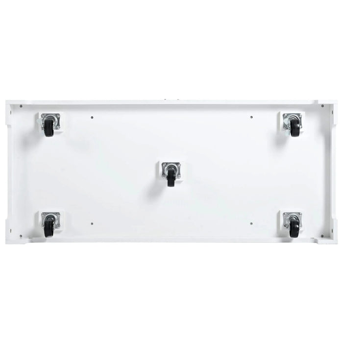 K&K Fluted Kitchen Island with Trash Can Storage Cabinet, Power Outlet, Internal Storage Rack, Rolling Kitchen Islands on 5 Wheels with 3 Drawer, 3 Open Side Racks for 10 Gallon Garbage Bin, White Default -DTYStore