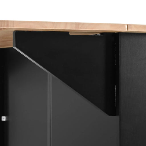 K&K Kitchen Island with Drop Leaf, Kitchen Storage Cart with 3 Tier Pull Out Cabinet Organizer, Internal Storage Rack, Rolling Kitchen Cart on Wheels with Towel Rack, 2 Drawers, for Kitchen, Black -DTYStore