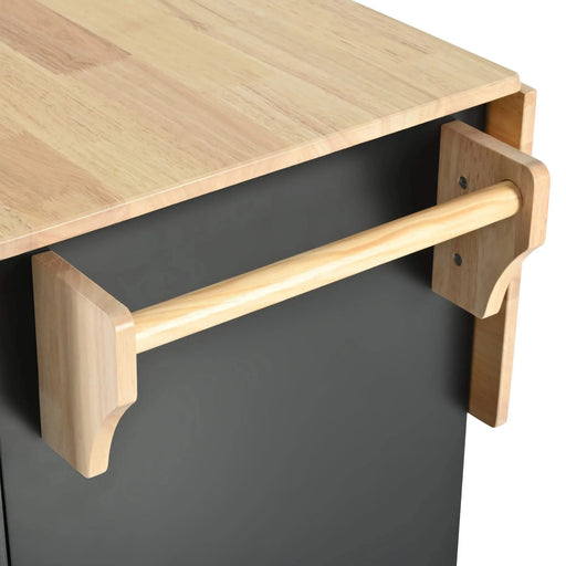 K&K Kitchen Island with Drop Leaf, Kitchen Storage Cart with 3 Tier Pull Out Cabinet Organizer, Internal Storage Rack, Rolling Kitchen Cart on Wheels with Towel Rack, 2 Drawers, for Kitchen, Black -DTYStore