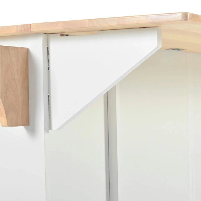 K&K Kitchen Island with Drop Leaf, Kitchen Storage Cart with 3 Tier Pull Out Cabinet Organizer, Internal Storage Rack, Rolling Kitchen Cart on Wheels with Towel Rack, 2 Drawers, for Kitchen, White Default -DTYStore