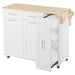 K&K Kitchen Island with Drop Leaf, Kitchen Storage Cart with 3 Tier Pull Out Cabinet Organizer, Internal Storage Rack, Rolling Kitchen Cart on Wheels with Towel Rack, 2 Drawers, for Kitchen, White Default -DTYStore