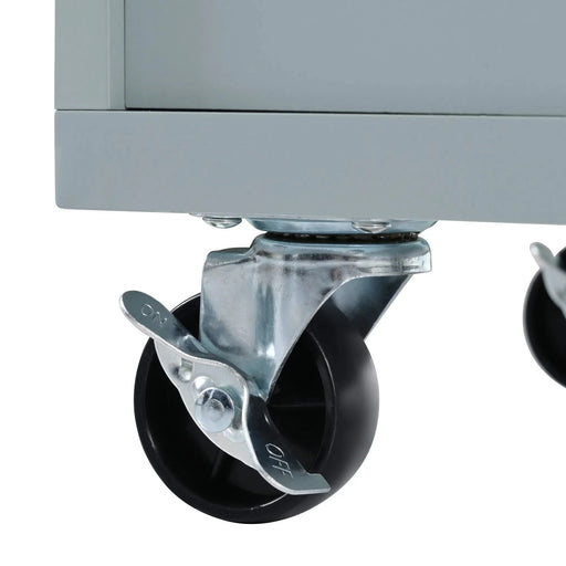 K&K Kitchen Island with Foldable Counter Top, Kitchen Storage Cart with Slide-Out Shelf, Towel Rack and Drawer, Rolling Kitchen Cart on Wheels, for Kitchen, Living Room, Dining Room, Grey Blue Default -DTYStore