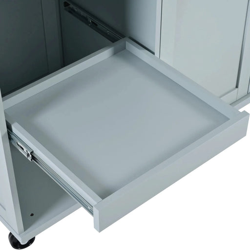 K&K Kitchen Island with Foldable Counter Top, Kitchen Storage Cart with Slide-Out Shelf, Towel Rack and Drawer, Rolling Kitchen Cart on Wheels, for Kitchen, Living Room, Dining Room, Grey Blue Default -DTYStore