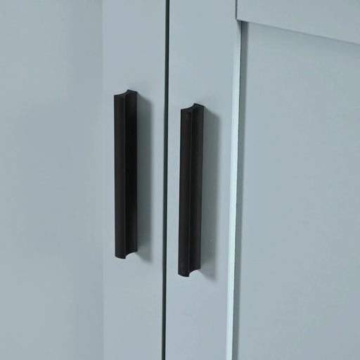 K&K Kitchen Island with Foldable Counter Top, Kitchen Storage Cart with Slide-Out Shelf, Towel Rack and Drawer, Rolling Kitchen Cart on Wheels, for Kitchen, Living Room, Dining Room, Grey Blue Default -DTYStore