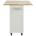 K&K Kitchen Island with Foldable Counter Top, Kitchen Storage Cart with Slide-Out Shelf, Towel Rack and Drawer, Rolling Kitchen Cart on Wheels, for Kitchen, Living Room, Dining Room, White Default -DTYStore