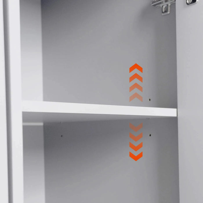 K&K Kitchen Island with Trash Can Storage Cabinet, Kitchen Cart with Drop Leaf, Spice Rack, Towel Rack and Drawer, Rolling Kitchen Island on Wheels with Adjustable Shelf, Grey Default -DTYStore