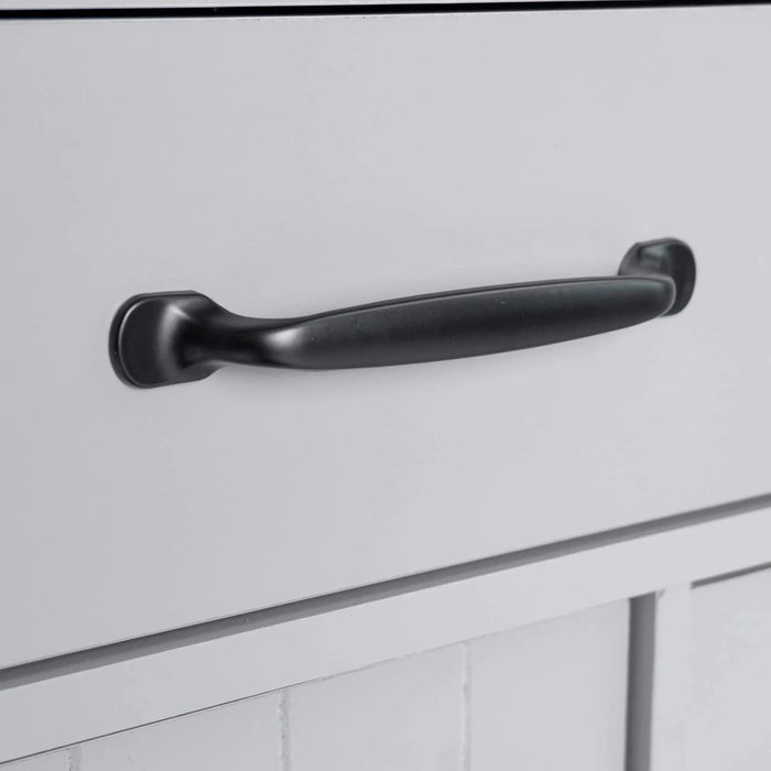 K&K Kitchen Island with Trash Can Storage Cabinet, Kitchen Cart with Drop Leaf, Spice Rack, Towel Rack and Drawer, Rolling Kitchen Island on Wheels with Adjustable Shelf, Grey Default -DTYStore