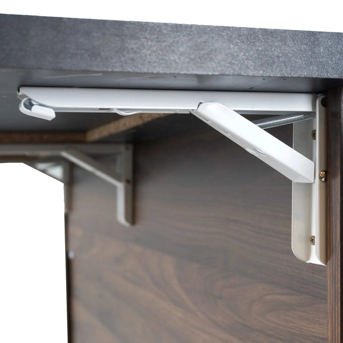 K&K Kitchen Island with Trash Can Storage Cabinet, Kitchen Cart with Drop Leaf, Spice Rack, Towel Rack and Drawer, Rolling Kitchen Island on Wheels with Adjustable Shelf, Walnut Brown Default -DTYStore