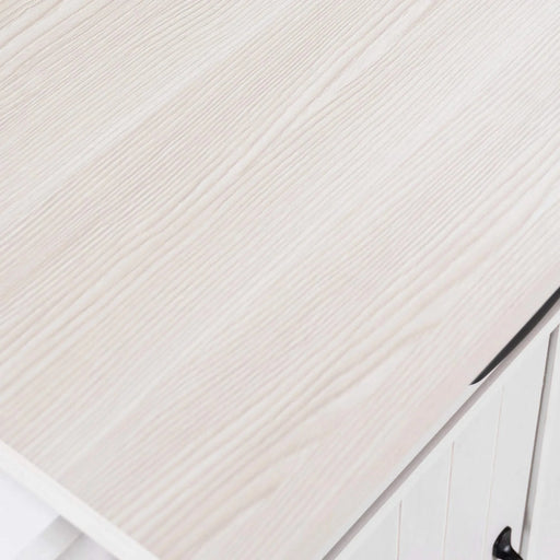 K&K Kitchen Island with Trash Can Storage Cabinet, Kitchen Cart with Drop Leaf, Spice Rack, Towel Rack and Drawer, Rolling Kitchen Island on Wheels with Adjustable Shelf, White Default -DTYStore