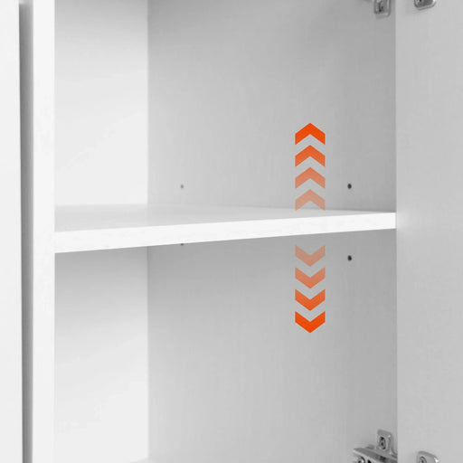 K&K Kitchen Island with Trash Can Storage Cabinet, Kitchen Cart with Drop Leaf, Spice Rack, Towel Rack and Drawer, Rolling Kitchen Island on Wheels with Adjustable Shelf, White Default -DTYStore