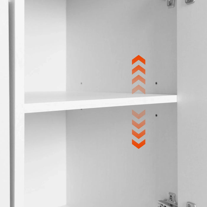 K&K Kitchen Island with Trash Can Storage Cabinet, Kitchen Cart with Drop Leaf, Spice Rack, Towel Rack and Drawer, Rolling Kitchen Island on Wheels with Adjustable Shelf, White Default -DTYStore