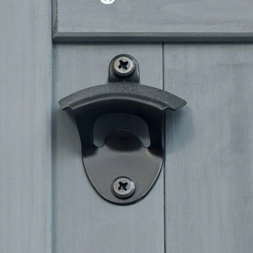 K&K Outdoor Kitchen Island, Rolling Bar Cart & Storage Cabinet, Farmhouse Solid Wood Outdoor Grill Table with Stainless Steel Top, Spice Rack , Towel Rack for Kitchen & BBQ , Grey Blue Default -DTYStore