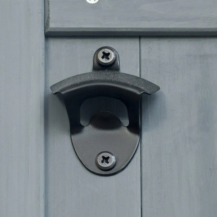 K&K Outdoor Kitchen Island, Rolling Bar Cart & Storage Cabinet, Farmhouse Solid Wood Outdoor Grill Table with Stainless Steel Top, Spice Rack , Towel Rack for Kitchen & BBQ , Grey Blue Default -DTYStore