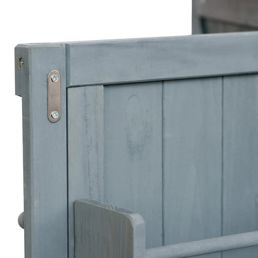 K&K Outdoor Kitchen Island, Rolling Bar Cart & Storage Cabinet, Farmhouse Solid Wood Outdoor Grill Table with Stainless Steel Top, Spice Rack , Towel Rack for Kitchen & BBQ , Grey Blue Default -DTYStore