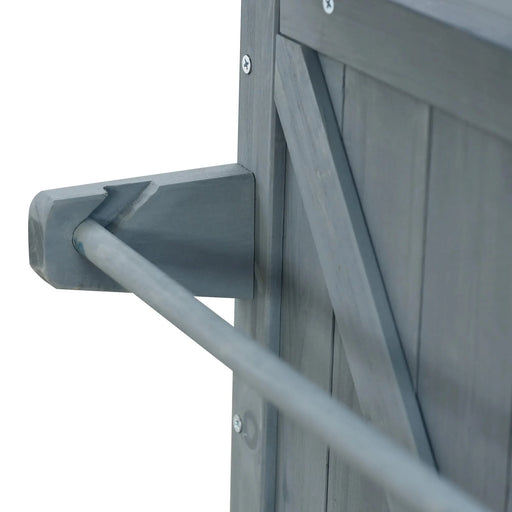 K&K Outdoor Kitchen Island, Rolling Bar Cart & Storage Cabinet, Farmhouse Solid Wood Outdoor Grill Table with Stainless Steel Top, Spice Rack , Towel Rack for Kitchen & BBQ , Grey Blue Default -DTYStore