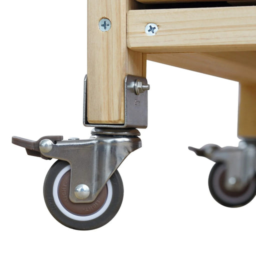 K&K Outdoor Kitchen Island, Rolling Bar Cart & Storage Cabinet, Farmhouse Solid Wood Outdoor Grill Table with Stainless Steel Top, Spice Rack , Towel Rack for Kitchen & BBQ , Natural Default -DTYStore