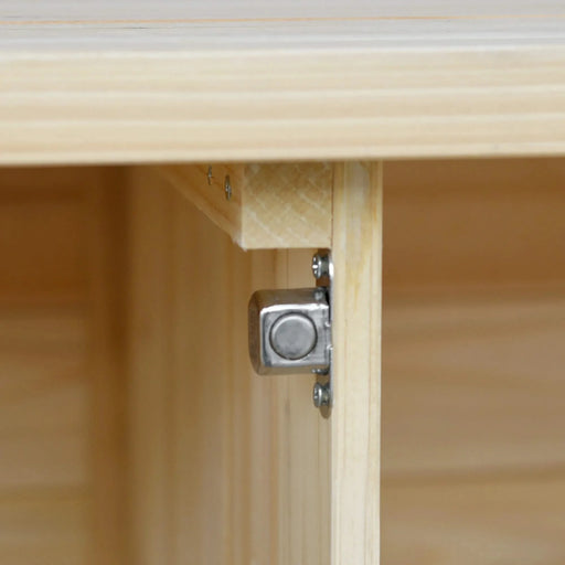 K&K Outdoor Kitchen Island, Rolling Bar Cart & Storage Cabinet, Farmhouse Solid Wood Outdoor Grill Table with Stainless Steel Top, Spice Rack , Towel Rack for Kitchen & BBQ , Natural Default -DTYStore