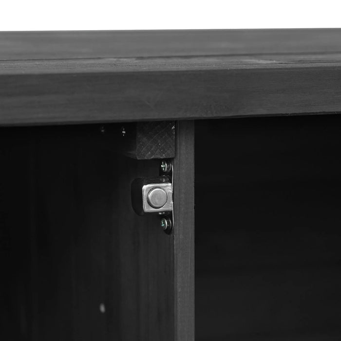 K&K Outdoor Kitchen Island, Rolling Bar Cart & Storage Cabinet, Farmhouse Solid Wood Outdoor Grill Table with Stainless Steel Top, Spice Rack , Towel Rack for Kitchen & Barbecue, Black Default -DTYStore