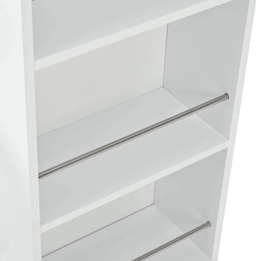 K&K Rolling Kitchen Island With Extended Table, Kitchen island on Wheels with LED Lights,Power Outlets and 2 Fluted Glass Doors, Kitchen Island with a Storage Compartment and Side 3 Open Shelves,White Default -DTYStore