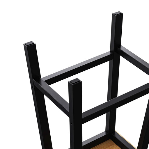 K&K Solid Wood Bar Stools (Not Cheap Iron), 25.6' Tall Set of 2 Bar Chairs, Kitchen Counter Stools with Footrests, Farmhouse Stools for Dining Room, Kitchen, Counter, Black Default -DTYStore