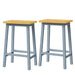 K&K Solid Wood Bar Stools (Not Cheap Iron), 25.6' Tall Set of 2 Bar Chairs, Kitchen Counter Stools with Footrests, Farmhouse Stools for Dining Room, Kitchen, Counter, Grey Blue Default -DTYStore
