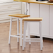 K&K Solid Wood Bar Stools (Not Cheap Iron), 25.6' Tall Set of 2 Bar Chairs, Kitchen Counter Stools with Footrests, Farmhouse Stools for Dining Room, Kitchen, Counter, White Default -DTYStore