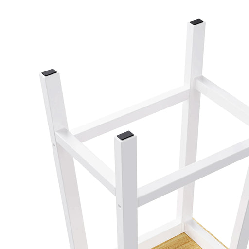 K&K Solid Wood Bar Stools (Not Cheap Iron), 25.6' Tall Set of 2 Bar Chairs, Kitchen Counter Stools with Footrests, Farmhouse Stools for Dining Room, Kitchen, Counter, White Default -DTYStore